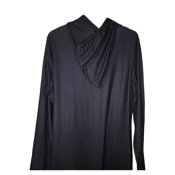 Missky Small Black Baggy Hoodie Dress w/ Reindeer and Stars [0007] - Picture 6 of 10